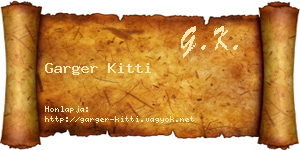Garger Kitti névjegykártya